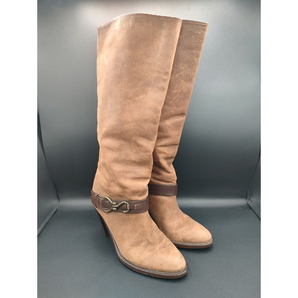 Cole Haan Shoes - Cole Haan Nike Air Tan Leather Tall Harness Boots Womens 9.5 B D32418 Brazil